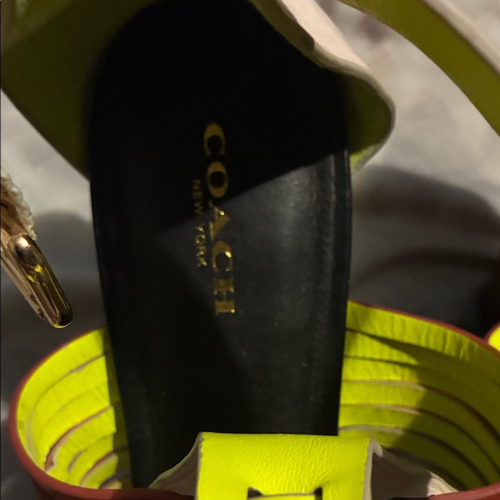 Coach Women's Sandals - Red, White, and Black - Picture 2 of 4